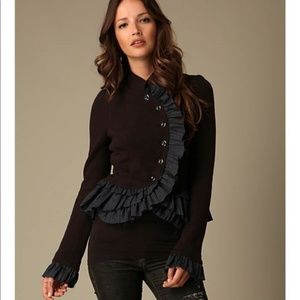 Free People Military Ruffle Jacket